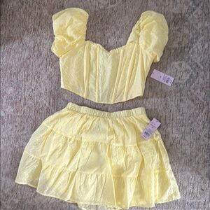 Wild Fable Yellow Lace Two-Piece Set